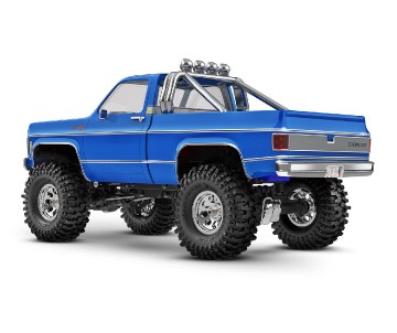 Traxxas TRX-4M High Trail Edition Crawler with Chevrolet K10 Pickup Body (Blue): 1/18-Scale 4X4 Electric Trail Truck. Ready-To-Drive with TQ 2.4GHz 2-Channel Transmitter and ECM-2.5™ Waterproof Electronics. In Store Sales Start August 25th; Online Sales B