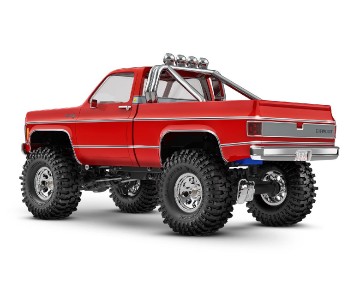 Traxxas TRX-4M High Trail Edition Crawler with Chevrolet K10 Pickup Body (Red): 1/18-Scale 4X4 Electric Trail Truck. Ready-To-Drive with TQ 2.4GHz 2-Channel Transmitter and ECM-2.5™ Waterproof Electronics. In Store Sales Start August 25th; Online Sales Be