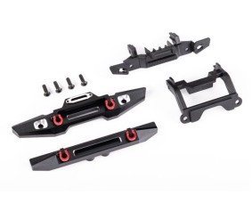 Traxxas Bumper, front (1), rear (1), 6061-T6 aluminum (black-anodized) (assembled with D-rings)/ bumper mounts (front & rear)/ 2.5x8mm BCS (with threadlock) (4) (fits TRX-4M™ Land Rover® Defender®)