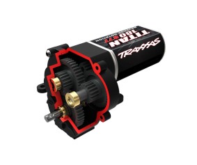 Traxxas Transmission, Complete (High Range (Trail) Gearing) (16.6:1 Reduction Ratio) (Includes Titan 87T Motor)
