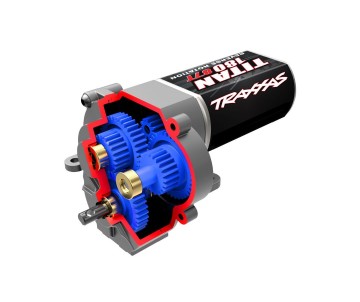 Traxxas Transmission, Complete (Speed Gearing) (9.7:1 Reduction Ratio) (Includes Titan 87T Motor)