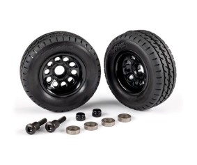 Traxxas Trailer Wheels (2)/ Tires (2)/ Mounting Hardware