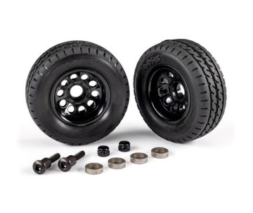 Traxxas Trailer Wheels (2)/ Tires (2)/ Mounting Hardware