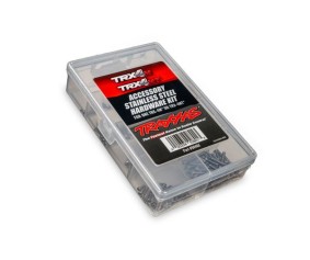 Traxxas Hardware kit, stainless steel, complete (contains all stainless steel hardware used on 1/18-scale TRX-4MT™ Monster Truck & TRX-4M™ High Trail Edition™) (includes body hardware and clear plastic storage container)