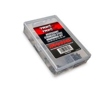 Traxxas Hardware kit, stainless steel, complete (contains all stainless steel hardware used on 1/18-scale TRX-4MT™ Monster Truck & TRX-4M™ High Trail Edition™) (includes body hardware and clear plastic storage container)