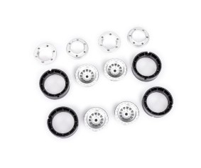 Traxxas Wheels, 1.0”, 6061-T6 aluminum (silver-anodized) (4)