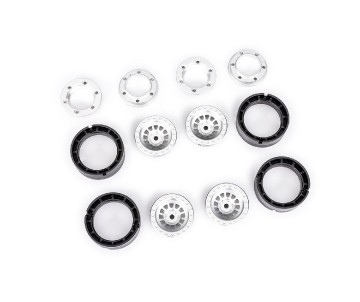 Traxxas Wheels, 1.0”, 6061-T6 aluminum (silver-anodized) (4)