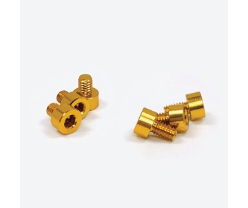 Trinity X-Factor  Aluminum Screw Kit Gold 3ea 5mm, 6mm (6)