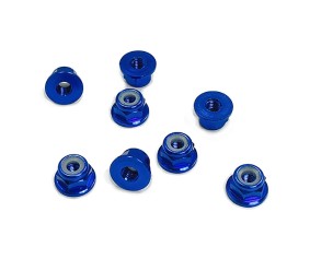 Trinity 3mm Aluminum Flanged Locknuts Royalty Blue (8)