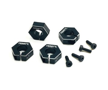 Trinity Clamping Aluminum Wheel Hexes EB410 Black (4)