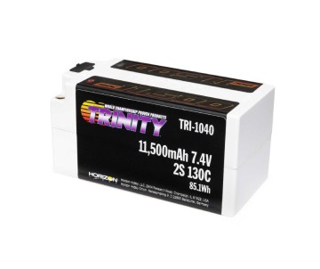 Trinity 11500mAh 2S2P 7.4V 130C Fat Shorty 5mm Bullets