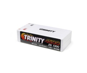 Trinity 4500mAh 2S 7.4V 130C Shorty Battery 5mm Bullets
