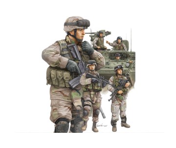 Trumpeter 1/35 Modern U.S. Army Armor Crewman & Infantry