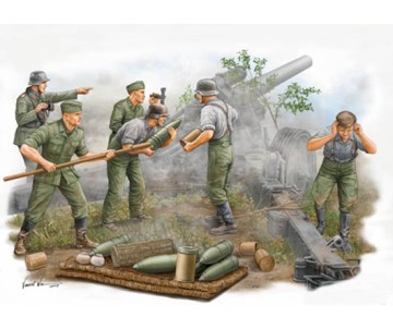 Trumpeter 1/35 German Field Howitzer Gun Crew (on firing)