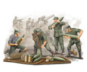 Trumpeter 1/35 German Field Howitzer Gun Crew (on carrying)
