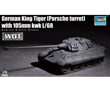 Trumpeter 1/72 German King Tiger (Porsche turret) with 105mm kWh L/68