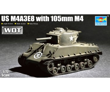 Trumpeter 1/72 US M4A3E8 with 105mm M4