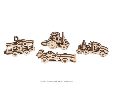 Ugears U-Fidget Vehicles (4 Models, New Packaging design) - 62 Pieces