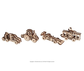 Ugears U-Fidget Vehicles (4 Models, New Packaging design) - 62 Pieces