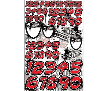 XXX Main Racing Skull Numbers - Red