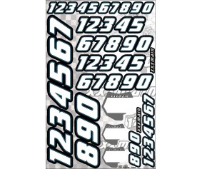 XXX Main Racing Race Numbers - White