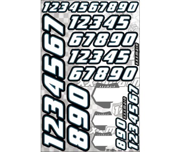 XXX Main Racing Race Numbers - White