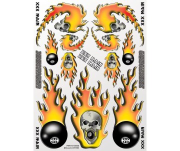 XXX Main Racing Skulls O'Fire Sticker Sheet