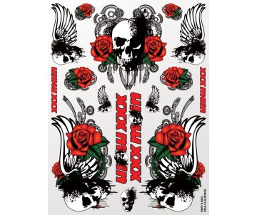 XXX Main Racing Skulls & Roses Sticker Sheet