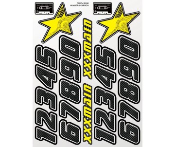 XXX Numbers Carbon Sticker Sheet