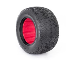 1/10 Chain Link Tires, Clay with Red Inserts (2): Stadium Truck