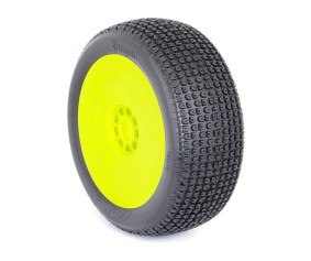 1/8 Catapult Soft Long Wear Pre-Mounted Tires, Yellow EVO Wheels (2): Buggy