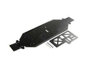 Chassis with Brace, 4mm Black: DBXL-E 2.0